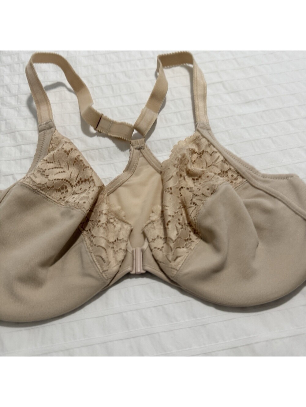 Delimira Front Closure Racerback Bra 36D Unlined W657 Beige Underwire